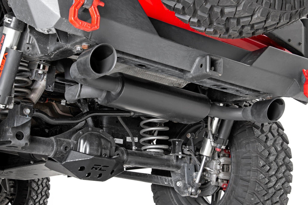 Rough Country Exhaust Jeep Dual Outlet Performance Exhaust - Black 18-20 Wrangler JL/JLU Rough Country - 96003