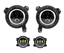 Load image into Gallery viewer, Quake LED Headlight Jeep JL White DRL Halo amber Turn Signal Headlight fog Light Set - QTE962