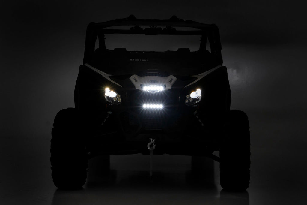 Rough Country LED Light Pods 17-21 Can-Am Maverick X3 6-inch Slimline LED Grille Kit Rough Country - 97022