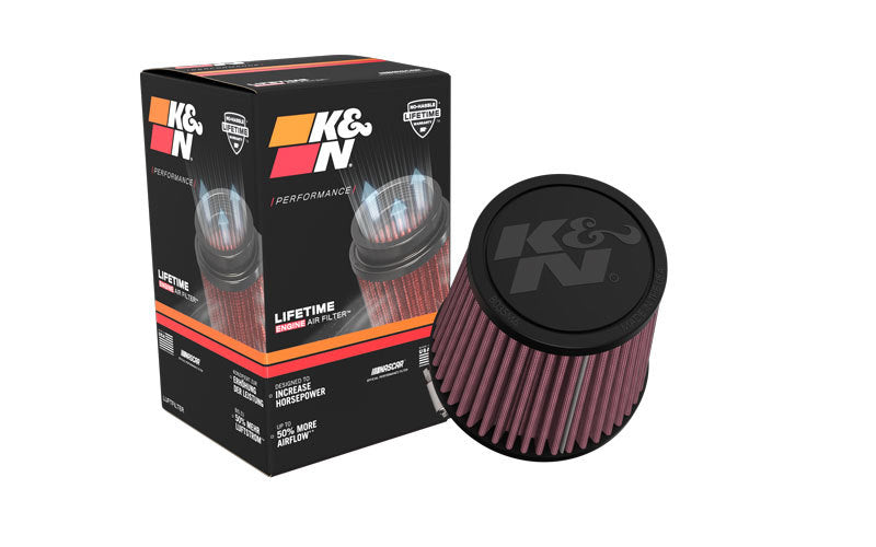 K&N Engineering Air Filters - Universal Fit K&N Universal Clamp-On Air Filter 3in FLG /4 1/2in B / 3 1/2in T / 4 3/8in H