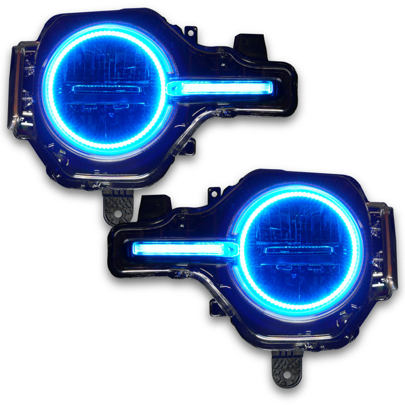 ORACLE Lighting Headlights Oracle 21-22 Ford Bronco Headlight Halo Kit w/DRL Bar - Base Headlights -w/BC1 Cntrl SEE WARRANTY