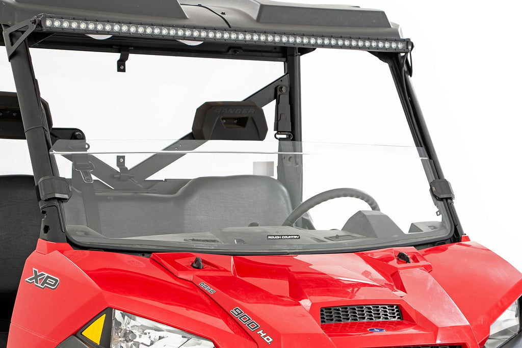 Rough Country Windshield Half Windshield Scratch Resistant 13-22 Polaris Ranger 1000XP/13-21 Ranger 900XP Rough Country - 98132011A