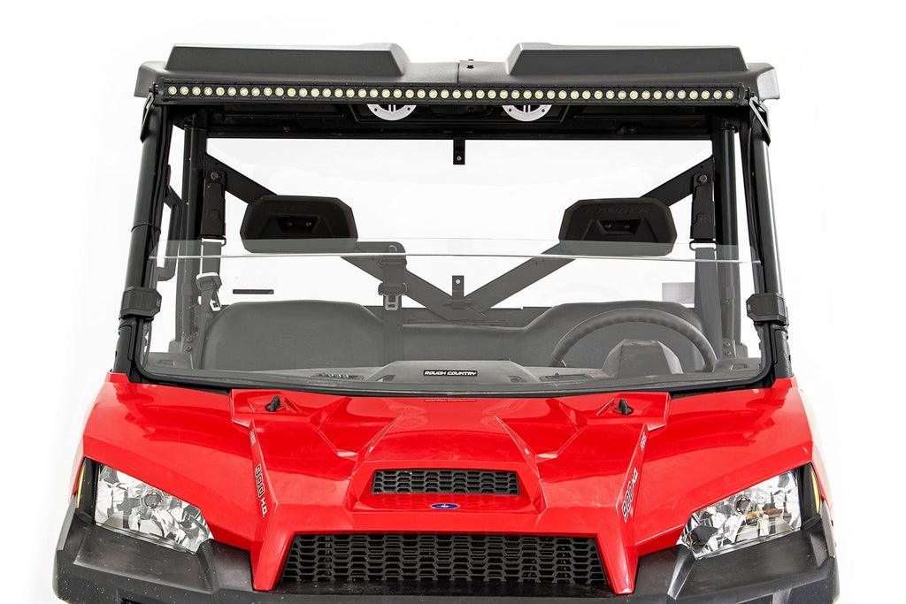 Rough Country Windshield Half Windshield Scratch Resistant 13-22 Polaris Ranger 1000XP/13-21 Ranger 900XP Rough Country - 98132011A
