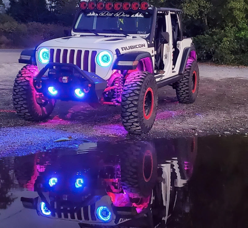 ORACLE Lighting Light Bars & Cubes Oracle Bluetooth + RF Underbody Rock Light Kit - 8 PCS - ColorSHIFT SEE WARRANTY