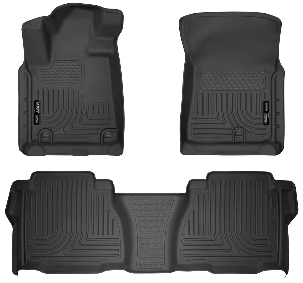 Weatherbeater Front & 2nd Seat Floor Liners (Footwell Coverage) For 2007-2011 Tundra Black Husky Liners