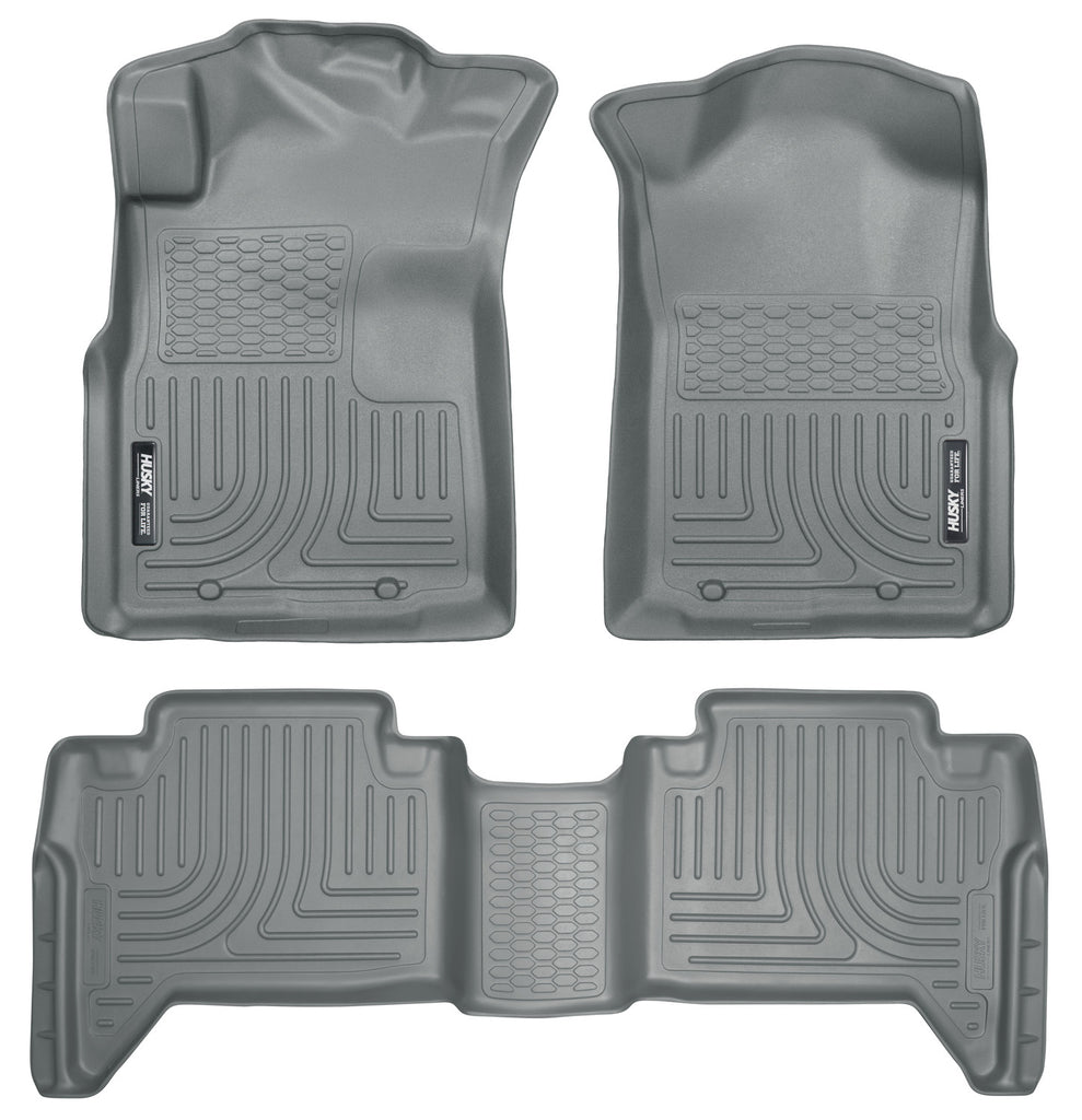 Weatherbeater Front & 2nd Seat Floor Liners (Footwell Coverage) For 2005-2015 Tacoma Grey Husky Liners