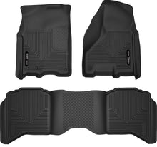 Load image into Gallery viewer, Weatherbeater Front &amp; 2nd Seat Floor Liners For 2009-2024 Ram 1500/2500/3500 Black Husky Liners