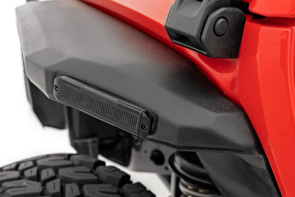 High Clearance LED Flat Fender Flare Kit UV Treated Jeep Wrangler JL (18-23) Rough Country