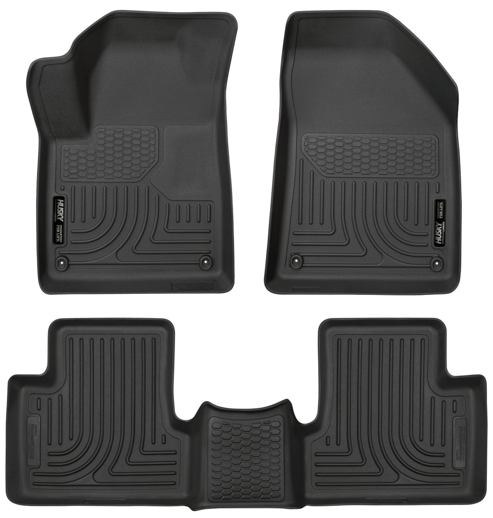 Weatherbeater Front & 2nd Seat Floor Liners For 2015-2023 Jeep Cherokee Husky Liners