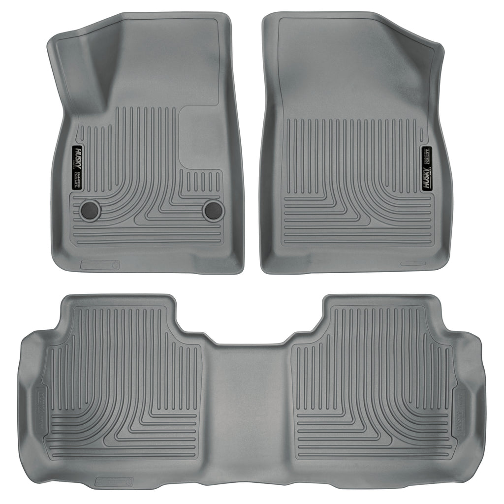Weatherbeater Front & 2nd Seat Floor Liners For 2017-2025 XT5/Acadia/Blazer Grey Husky Liners