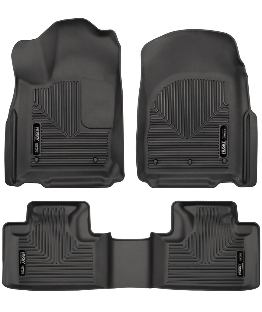 Weatherbeater Front & 2nd Seat Floor Liners For 2016-2022 Jeep Grand Cherokee 2016-2026 Dodge Durango Black Husky Liners