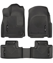 Load image into Gallery viewer, Weatherbeater Front &amp; 2nd Seat Floor Liners For 2016-2022 Jeep Grand Cherokee 2016-2026 Dodge Durango Black Husky Liners