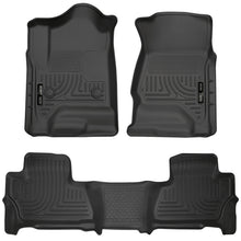 Load image into Gallery viewer, Weatherbeater Front &amp; 2nd Seat Floor Liners For 2015-2020 Suburban, Yukon XL Black Husky Liners