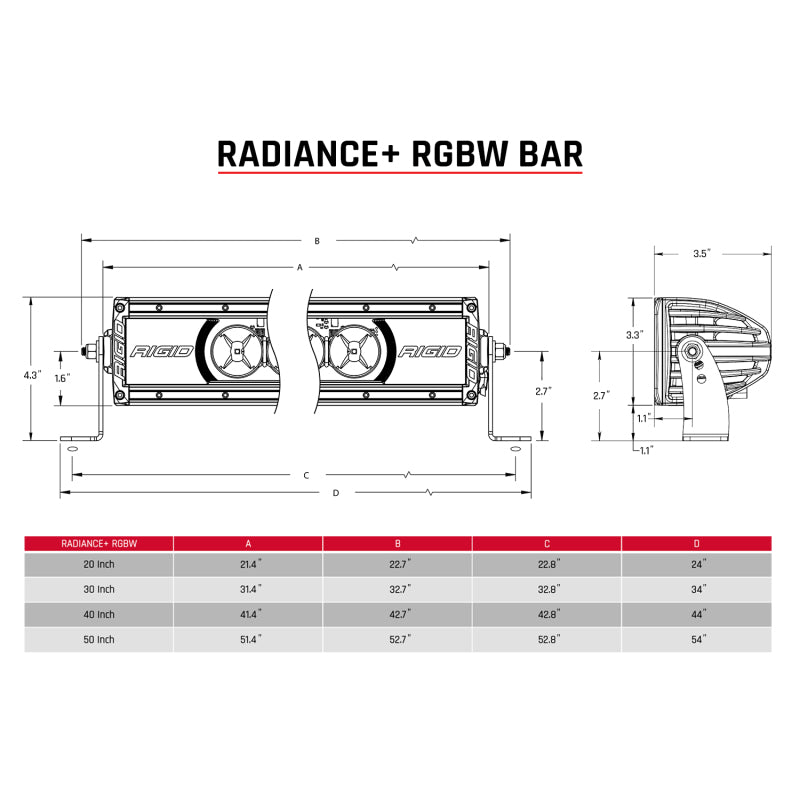 Rigid Industries Light Bars & Cubes Rigid Industries Radiance+ 40in. RGBW Light Bar