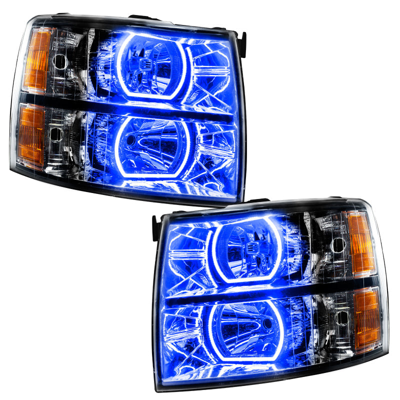 ORACLE Lighting Headlights Oracle 07-13 Chevrolet Silverado SMD HL - Black - Square - ColorSHIFT w/ BC1 Controller SEE WARRANTY