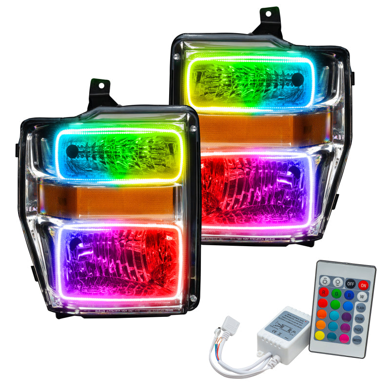 ORACLE Lighting Headlights Oracle 08-10 Ford F250 Pre-Assembled Halo Headlights Chrome Housing- w/Simple Cntrl SEE WARRANTY