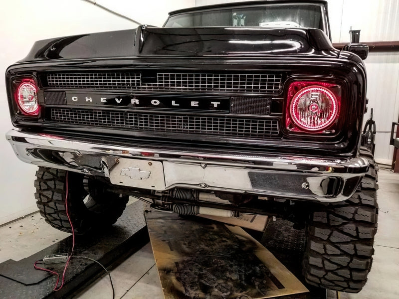 ORACLE Lighting Headlights Oracle Pre-Installed Lights 7 IN. Sealed Beam - Red Halo SEE WARRANTY