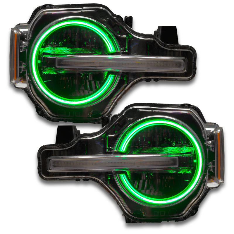 ORACLE Lighting Headlights Oracle 2021 Ford Bronco DRL Upgrade w/ Halo Kit - ColorSHIFT w/ Simple Controller SEE WARRANTY