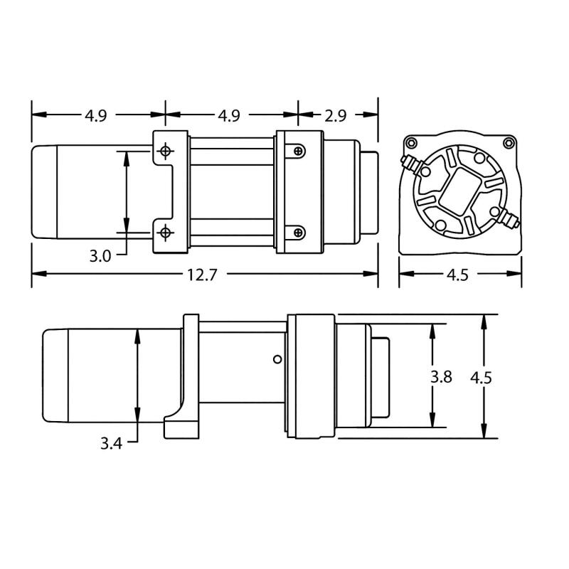 Superwinch Winches Superwinch 2500 LBS 12V DC 3/16in x 40ft Steel Rope Terra 2500 Winch - Gray Wrinkle