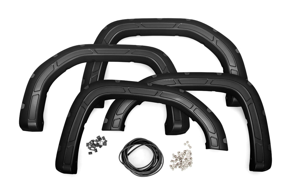 Rough Country Fender Flares Defender Pocket Fender Flares Black GMC Sierra 1500 (19-23) Rough Country - A-G11950-GBA