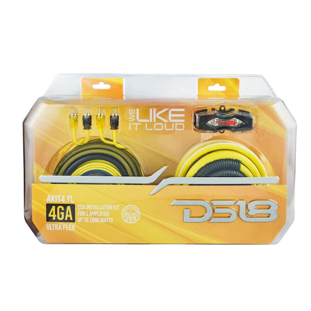 4-GA Amplifier Installation Wiring Kit - Yellow