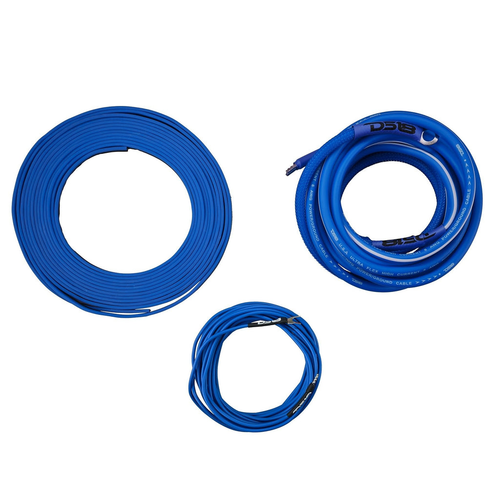 8-GA Amplifier Installation Wiring Kit - Blue