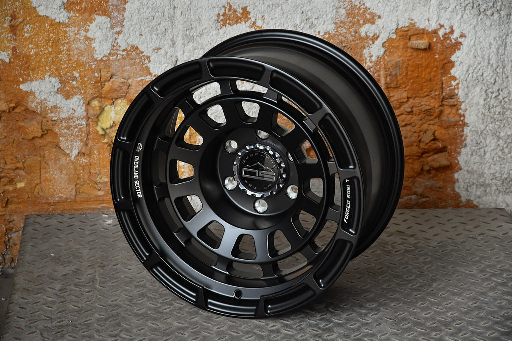 Overland Sector Badlander Forged 17x9 -12 6x139.7mm 106.1mm All Satin Black