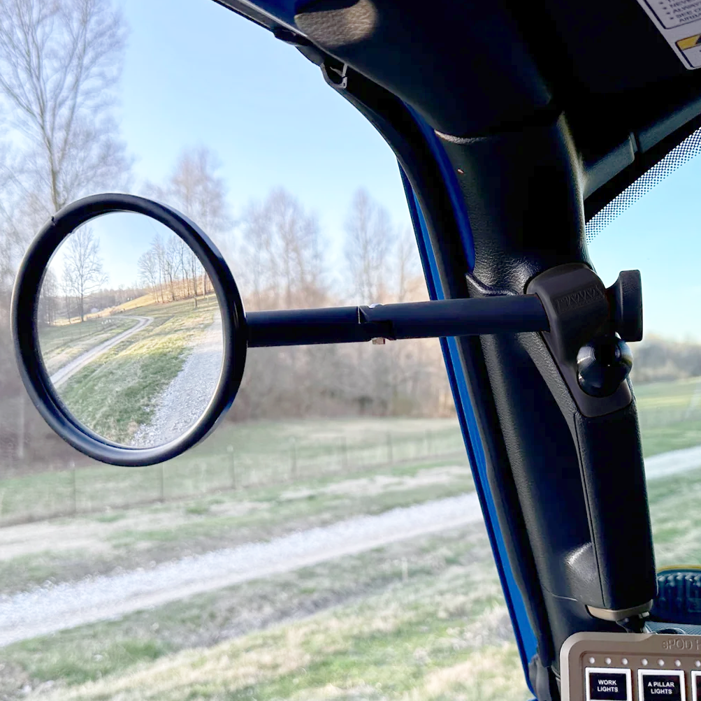 CMM Offroad Mirrors 1" Ball Mount / black / 8" Breakaway JL/JLU A-Pillar Side Jeep Mirrors with Base Mount Driver AND Passenger