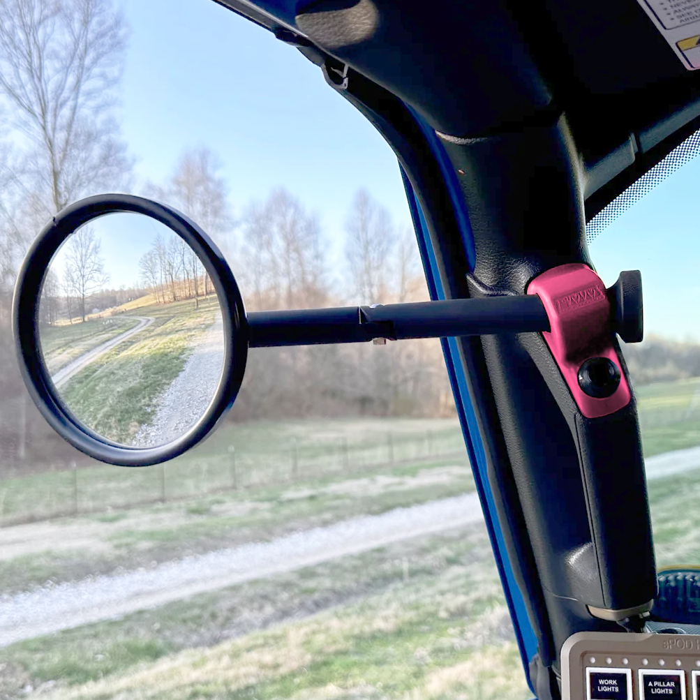 CMM Offroad Mirrors Ball Mount Delete (No Mounting Point Ball) / pink / 8" Breakaway JL/JLU A-Pillar Side Jeep Mirrors with Base Mount Driver AND Passenger