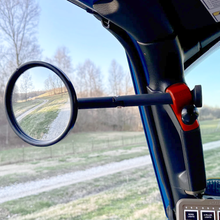 Load image into Gallery viewer, CMM Offroad Mirrors 1" Ball Mount / red / 8" Breakaway JL/JLU A-Pillar Side Jeep Mirrors with Base Mount Driver AND Passenger