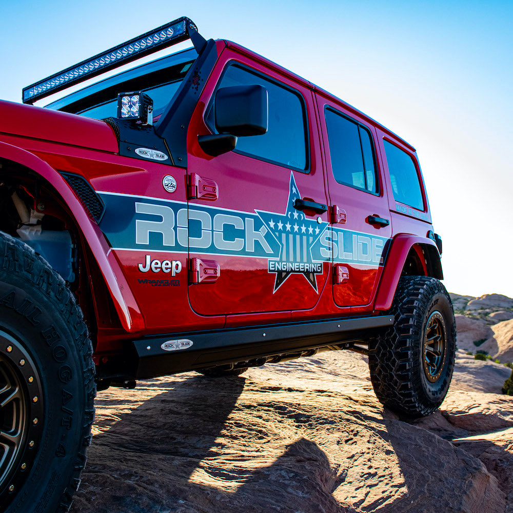 Jeep JL Side Step Sliders For 2024 Wrangler JL 4 Door Models Set Rock Slide Engineering