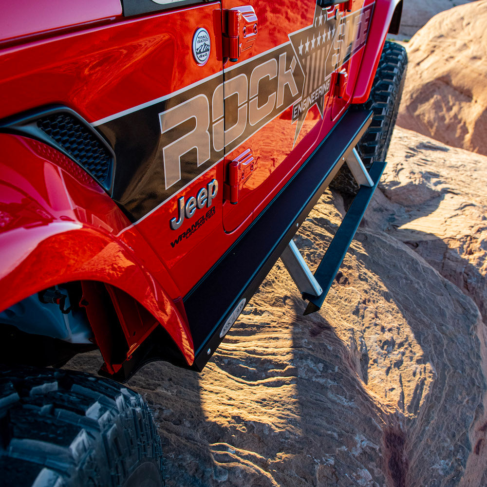 Jeep JL Side Step Sliders For 2024 Wrangler JL 4 Door Models Set Rock Slide Engineering