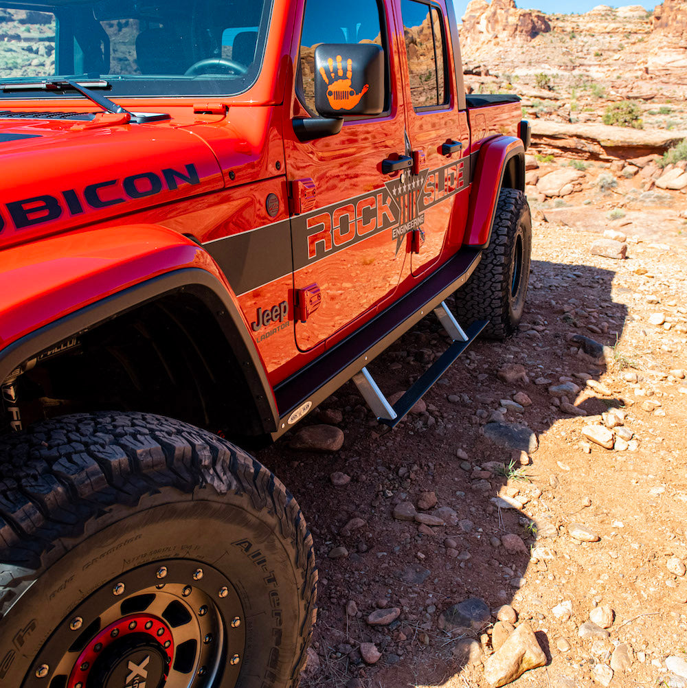 JT Gladiator Side Step Sliders For 2024 Jeep Gladiator Set Rock Slide Engineering