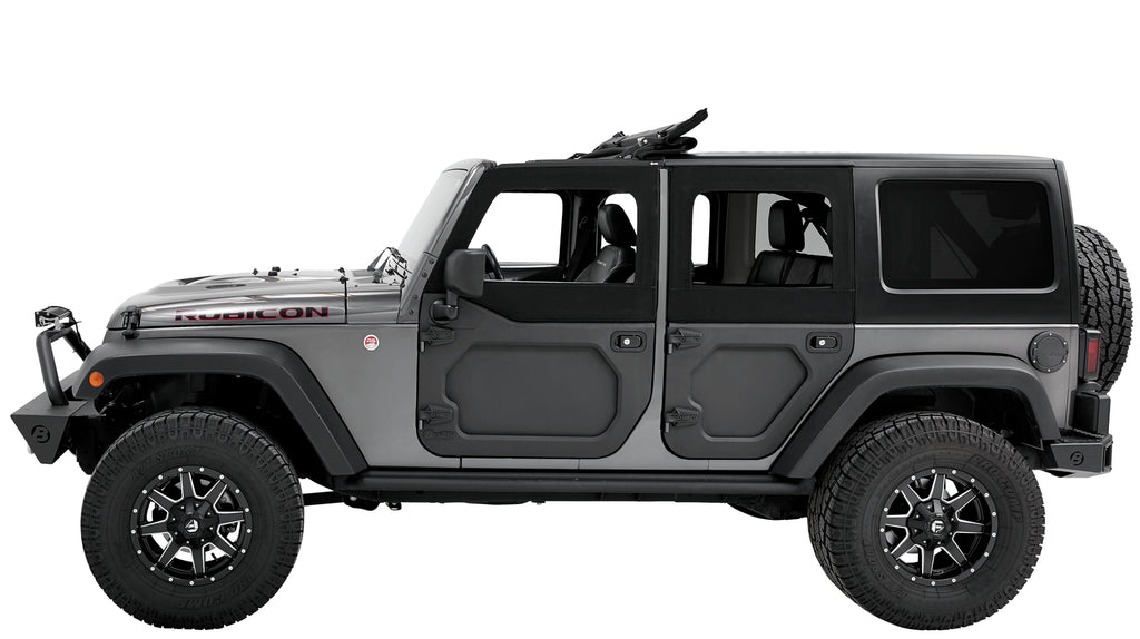 Bestop Door Bestop - Upper Fabric Doors - '07-18 Wrangler JK 4-Door (Rear Upper Doors, Black Twill) - 51733-17