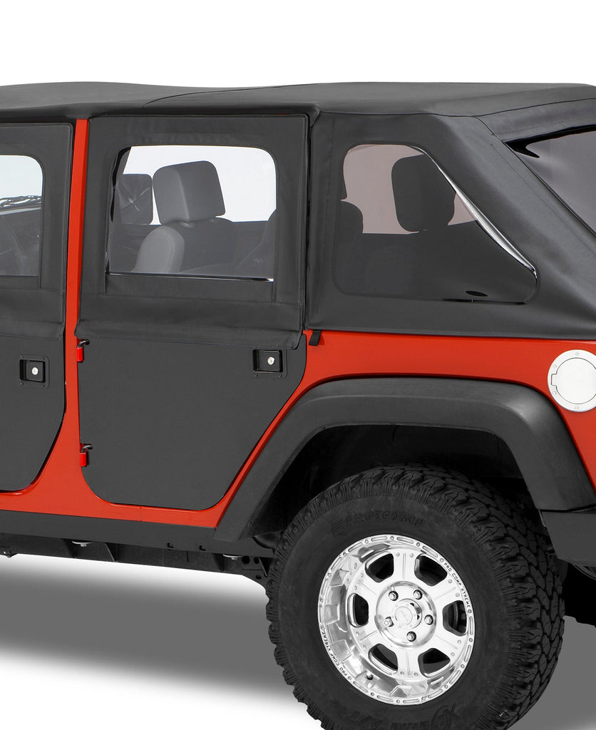 Bestop Door Bestop - Full Fabric Doors - '07-18 Wrangler JK 4-Door; (Rear Doors; Black Diamond) - 51799-35