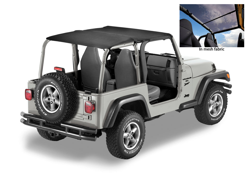 Bestop Soft Top Bestop - Header Safari Bikini - '03-06 Wrangler TJ Exc. Unlimited (Mesh) - 52532-11