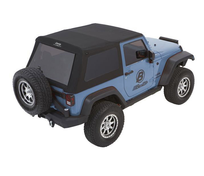 Bestop Soft Top Bestop - JEEP(R) Trektop Glide - '07-18 Wrangler JK 2-Door (Black Diamond) - 54422-35