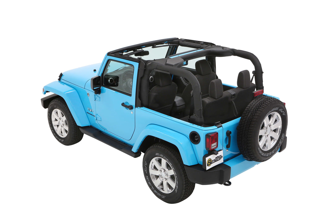Bestop Soft Top Bestop - JEEP(R) Trektop - '07-18 Wrangler JK 2-Door (Black Diamond) - 56452-35