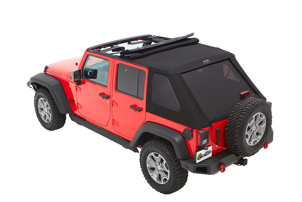 Bestop Soft Top Bestop - JEEP(R) Trektop - '07-18 Wrangler JK 4-Door (Black Twill) - 56453-17