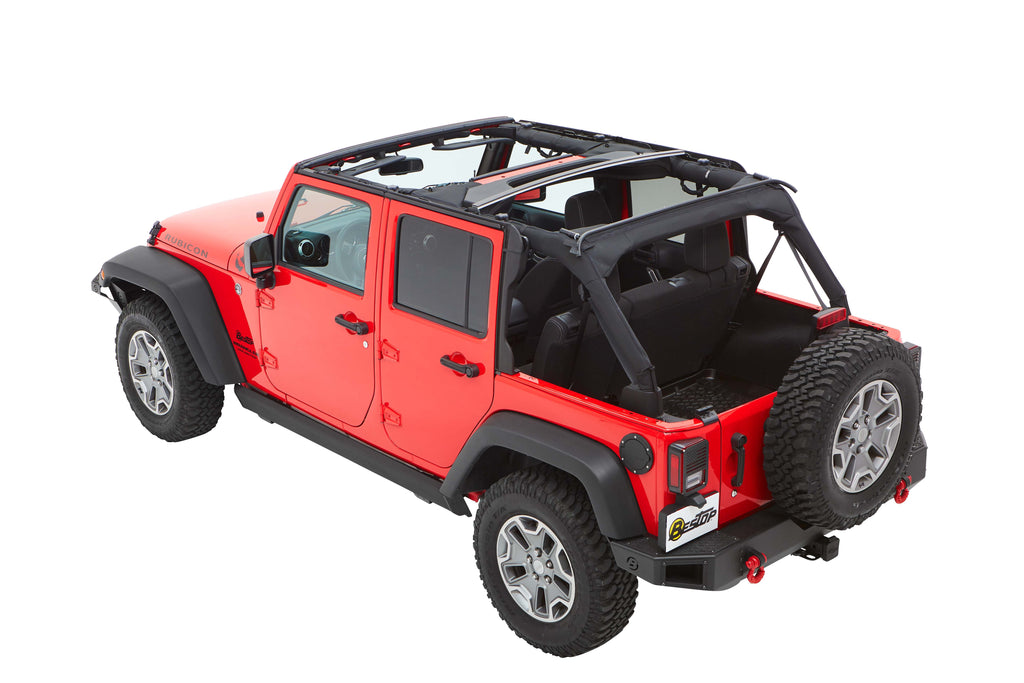 Bestop Soft Top Bestop - JEEP(R) Trektop - '07-18 Wrangler JK 4-Door (Black Twill) - 56453-17
