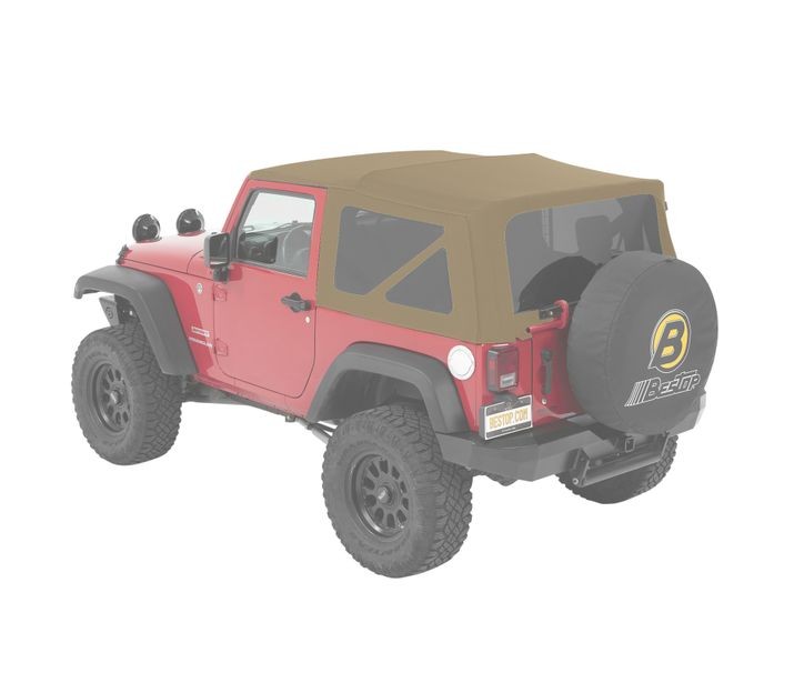 Bestop Convertible Top Window Kit Bestop - Window Set - '07-18 Wrangler JK 2-Door (Pebble Beige Twill) - 58442-74