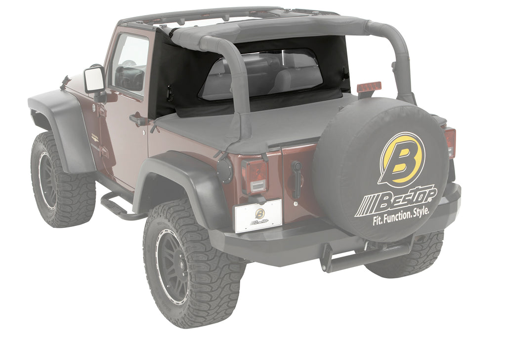 Bestop Soft Top Wind Screen Bestop - Wrap-Around Windjammer - '07-18 Wrangler JK 2-Door (Black Diamond) - 80041-35