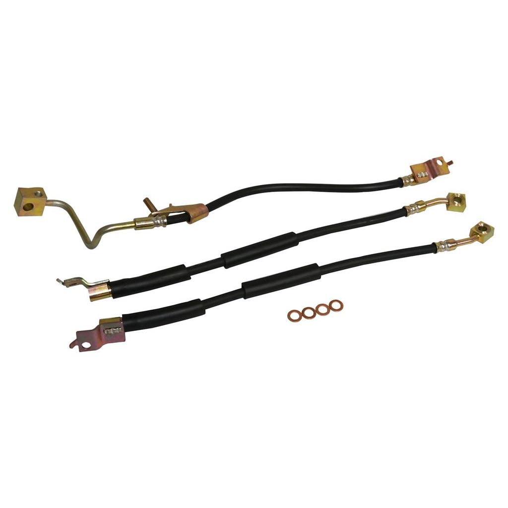 Brake Hose Kit for 1997-2006 Jeep TJ Wrangler, Incl. Left & Right Front & Rear Crown Automotive