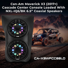 Load image into Gallery viewer, Can-Am Maverick X3 (2017-Up) Waterfall Center Console Speaker Pod Loaded with NXL-IQ 6.5" 2-Way Coaxial Marine Speakers and Digital LED Lights