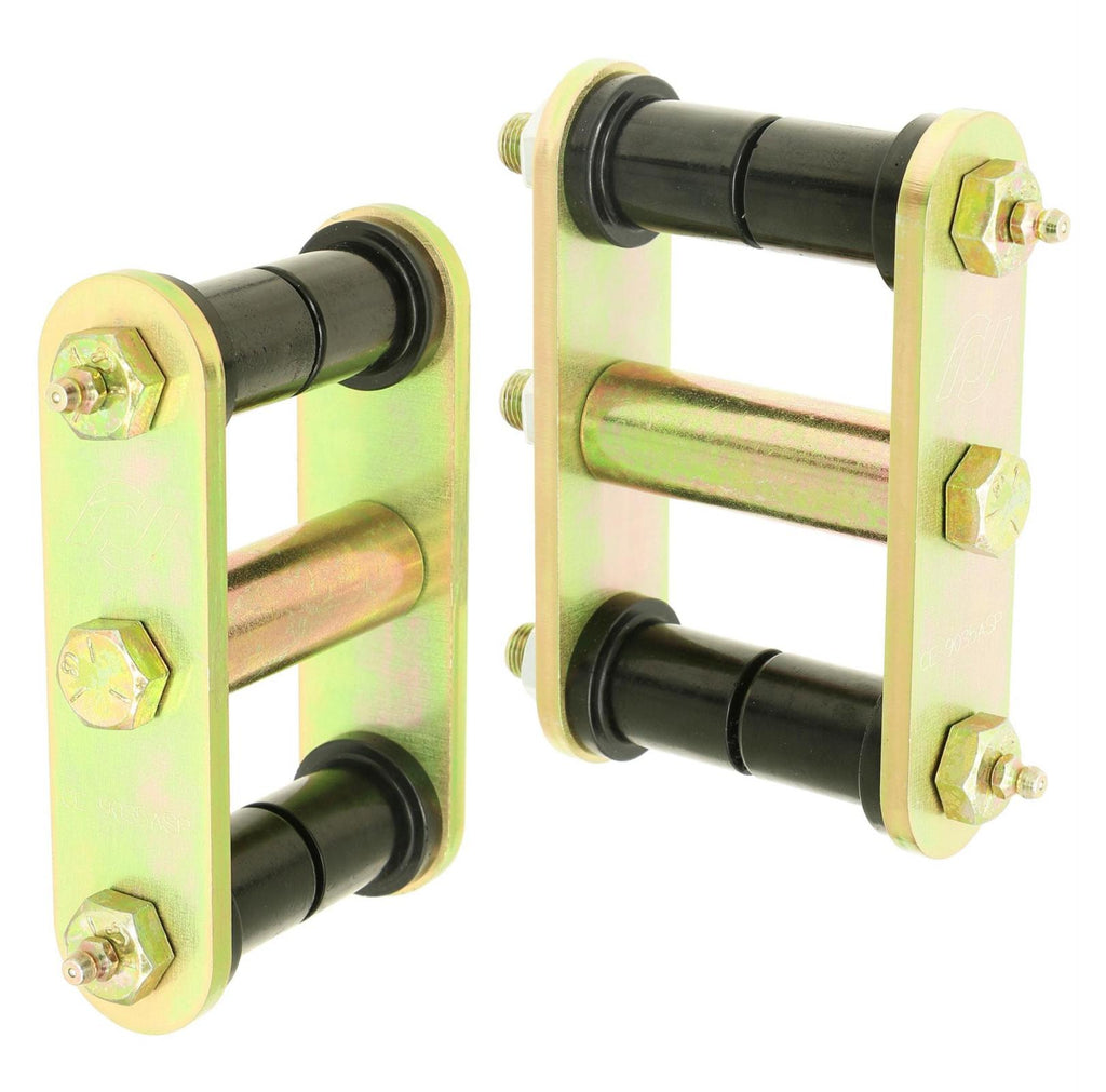 HD Leaf Spring Shackles 76-86 Jeep CJ Rear Includes Urethane Bushings HD Greasable Bolts Pair RockJock 4x4