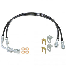 Load image into Gallery viewer, Brake Hose Kit 07-18 Wrangler JK Front (2014-up) 35 Inch Long w/ Single Groove End Routes By Coil Bucket Pair RockJock 4x4