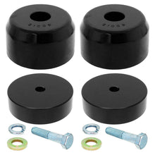 Load image into Gallery viewer, Bump Stop Kit 07-18 Wrangler JK Front Includes Billet Aluminum Spacers Urethane Bump Stops Hardware RockJock 4x4