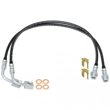 Load image into Gallery viewer, Brake Hose Kit 07-18 Wrangler JK Rear Includes Frame Tabs Clips Copper Washers For Use w/o Antirock System 23.5 Inch Long Pair RockJock 4x4