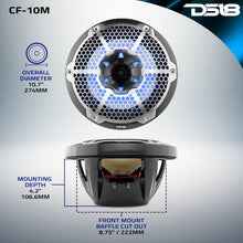 Load image into Gallery viewer, NXL 10" 2-Way Coaxial Marine Speaker With LED RGB Lights 200 Watts Rms 4-Ohm -Black Carbon Fiber
