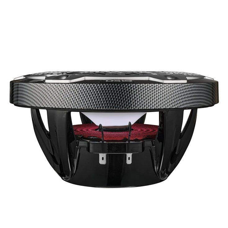 NXL 8" 2-Way Coaxial Marine Speaker With LED RGB Lights 125 Watts Rms 4-Ohm - Black Carbon Fiber